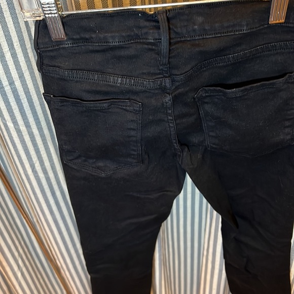 Frame Demin Mid Rise Le Skinny de Jeanne Distressed Black Denim Jean Size 24 - Picture 11 of 15